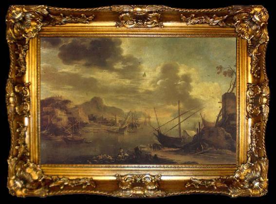 framed  Salvator Rosa The Gulf of Salerno, ta009-2